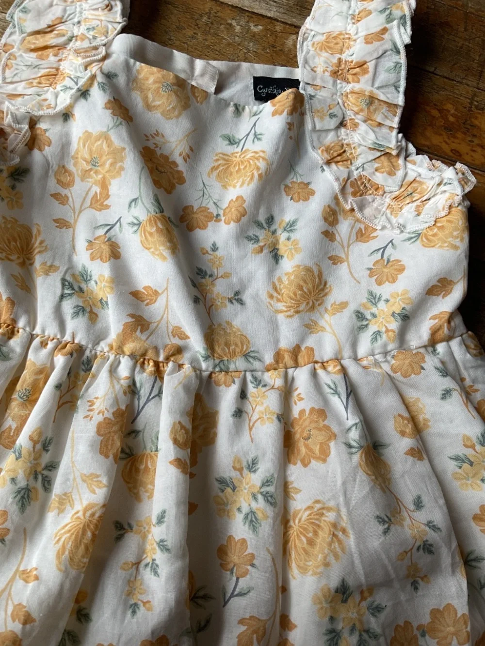 Cynthia Rowley Flowered Dress 5T White Yellow Floral Print
